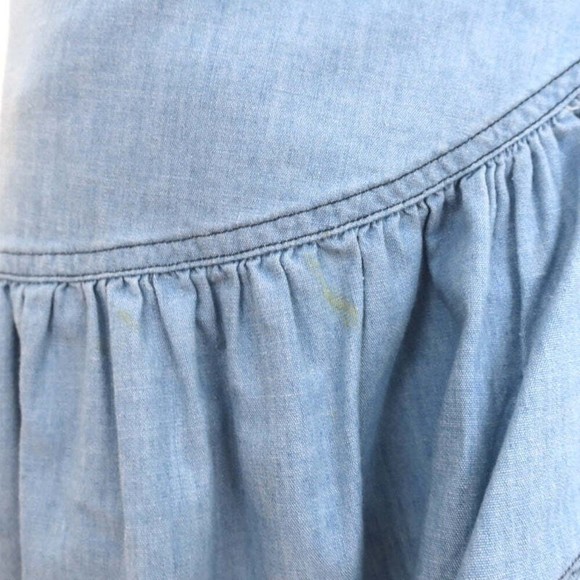 Isabel Marant Etoile Ruffle Wrap Dress Lelicia Chambray Size 34 Short Sleeve - Picture 2 of 9